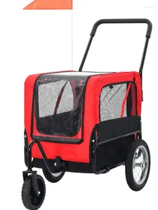 Dog Carrier Pet Bike Trailer With 20kg Bearing Detachable Breathable Mesh Outdoor Car Baby Stroller Luggage For