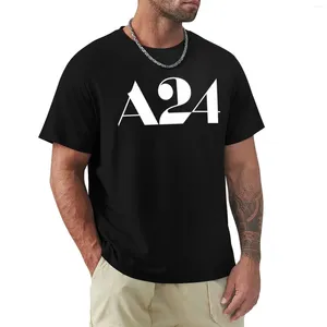 Erkek Polos A24 Logo Mal T-Shirt Siyahlar Estetik Giyim Sevimli Giysiler Erkek Grafik T-Shirts Pack