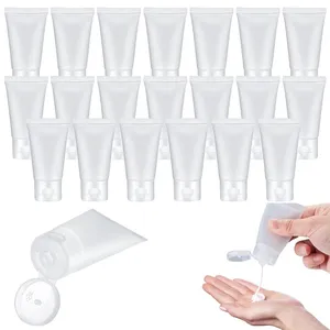 Depolama Şişeleri 100pcs 15/20/30/50/100ml buzlu plastik flip kapak yumuşak tüpler boş kozmetik losyon şişe sıkma şampuan krem ​​paketi