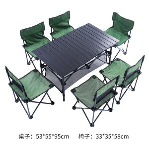 Möbler utomhus fällbara bord och stolar Ställ in 4 personer 6 personer fällbara bord och stolar grillcamping går på vägresa