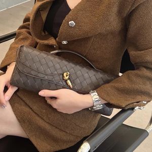 Top Quality Long Clutch Andiamo With Handle Evening Bags Luxury Designer Soft Lambskin Leather handbag Card Slots Metal Knot Closure Women Tote Bag Purse