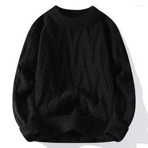 Men's Sweaters Fine Fashion Autumn Winter British Style Slim Trend Stripes With Solid Color Crew Neck Pullover Sweater Casual Knitwear