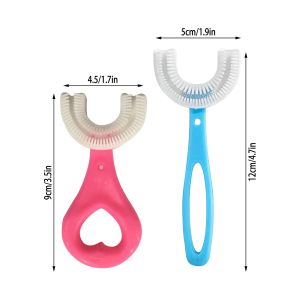 Kids U Shaped Toothbrush For 2 6 Years Food Grade Soft Silicone Brush Head 360 Oral Teeth Cleaning Design For Toddlers And Child