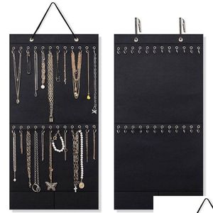 Organizzatore di gioielli Organizzatore Collana Ossalti decorativi Orecchini montati a parete Dispositivo di stoccaggio bracciale con 24 gocce DHC6C