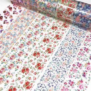 100 m/Roll Blumennagelfolien für Nägel übertragen Papier Blumen Maniküre Rosenset Sommer -Wickeln DIY Bohimia Gradient Nageldekoration 240401