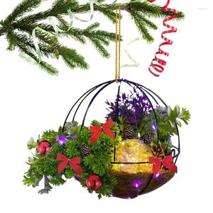 Party Decoration Hang Christmas Baskets Garland Hanging Basket Pendant Acrylic Flat Home Gift For Front Porch