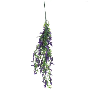 Dekorative Blumen Lavendel Wand Hanging Simuliertes künstlicher Anhänger Lavendel Ornament Imitation Hochzeit Girlande Plastikreben