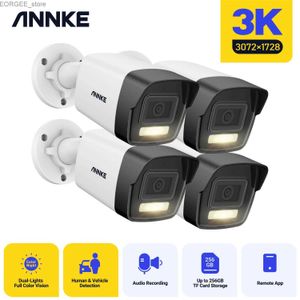 Outras câmeras CCTV Annke 3K Dual Light Audio Câmera de bala fixa Detecção de veículos humanos 6MP HD Câmera de segurança IP Poe 256G SD SDRAGENHO IP67 Y240403