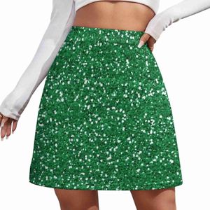 Abiti sexy urbani Green Gritter Mini gonna corta Donna Donna Gigine eleganti per donne 240403