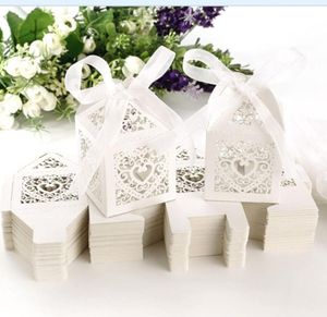 Love Heart Laser Cut Candy Favor Holders Present Boxes Chocolate Present Bridal Birthday Bomboniere Box With Ribbons Country Wedding 5962872