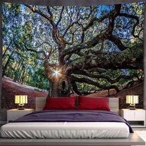 Takestries The Tree Home Decoration Wall Tapeçaria Sala de Tapete pendurada Decoração da floresta Decoração Vintage Bedroom Sun Atrano