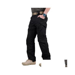 Men'S Pants Mens Tactical Cargo Men Outdoor Waterproof T Combat Military Camouflage Trousers Casual Mti Pocket Male Work Joggers Drop Dhc69