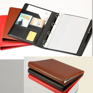 Folder A4 PU leather portable document bag portfolio manager file folder with ring binder business briefcase conference folder 3 colors