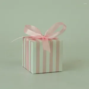 Hediye sargısı 10 adet yaratıcı mini şerit desen şeker kutusu ambalaj karton düğün etkinliği parti malzemeleri iyilik