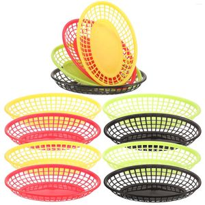 Geschirrssets Sets Frites Pommes Hamburger Korb Plastik Fast-Storage Snack Teller Obst-Servierschale Chip-Korb