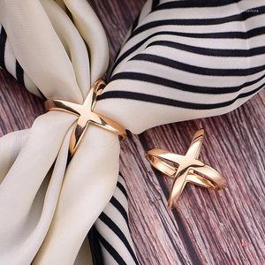 Scarves 3pcs Cross Scarf Clip X Shape Metal Brooches For Women Hollow Bow Buckle Holder Shawls Jewelry Clothing Accessories