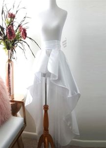 Faldas Saias High Low Pleted Long Lonaps Skirts for Bridal Satin with Tulle Mamami Maxi Skirtカスタムメイドの女性オーバースカート2103156214154