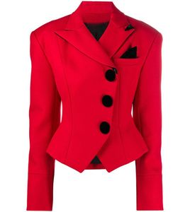 Nuove donne sexy Blazer rossi Testa di leone Bottone doppio petto Cappotto classico da donna Giacca formale da lavoro slim giacca da donna Clot8363583