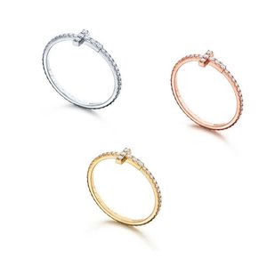 Designer Tiffay originale Precision di alta qualità T1 Diamond Ring Fashion Classic Cento torri