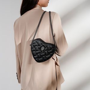 Kurt Geiger Heart Shaped Designer Bag läder London Handbag Women Luxury High Fashion Elegant Mini Metal Sign Pochette Tote Crossbody Chainbag