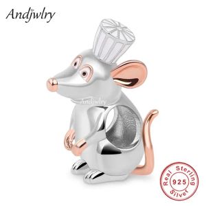 925 srebrny srebrny fit oryginalna bransoletka urocze zwierzęce uszy mysz mysz charm szczura bolennia naszyjnik biżuteria berloque