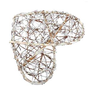 Dekoratif Çiçekler Kalp Şekleli Çelenk Rattan Asma Asma Hoops Kapı Yüzüğü DIY Süsleme El Sanatları (30cm)