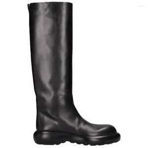 Boots VII 2024 Brand J Women's Autumn And Winter Female Shoes Cowhide Thick Sole Front Zipper Fashion Offers