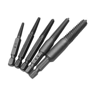 5Pcs Broken Bolt Extractor Screw Remover Set Drill Bit Set and Damaged Stripped Screw Extractor Remover Tool