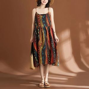 Mulheres Vestido de férias de verão Chegada 2024 Estilo de praia de moda Vintage LOLH LODA FEMAN Feminino Casual Vestidos Longos B3569 240326