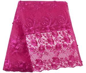 Fuchsia French Lace Fabric Beaded African Lace Fabric High Quality Lace Embroidered Fabric for Nigerian Evening Prom Dresses4691033