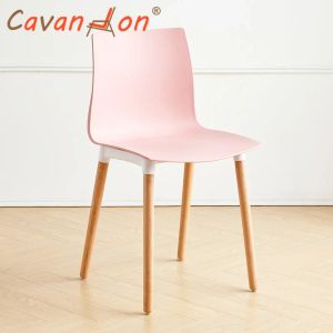 Outdoor Wood Dining Chairs Kitchen Bar Stool Plastic Dining Room Chair Restaurant Home Garden Sillas Bedroom Furniture