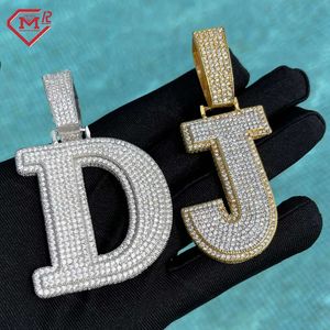 Wholesale Iced Out A-Z Diamond Pendants Charms Sier Initial Letter Moissanite Pendant