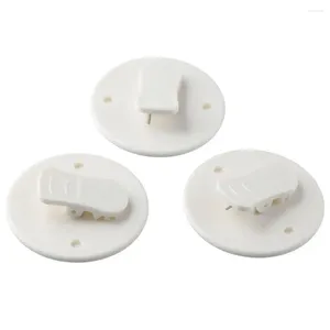 Shower Curtains 8pcs Plastic Curtain Clips White Roundness Self-adhesive Bathroom Household