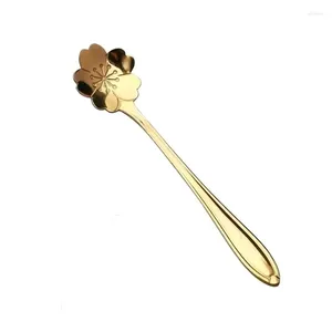 Scoops da tè cucchiaio di fiori Set piccolo cucchiaino caffè carino dessert argento oro inossidabile acciaio lyzeczka per