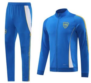 24 25 Boca Juniors Adult Tracksuit Jacke Long Reißverschluss Herren Fußballjacke Set Long Sleeve Football Training Anzug Maradona Tevez de Rossi Training Anzug