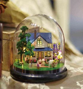 Casa di bambole fai -da -te in miniatura Ruota Music Box Miniatura Kits Casa bambola bambola Casa Casa con case da bambole AA5636963