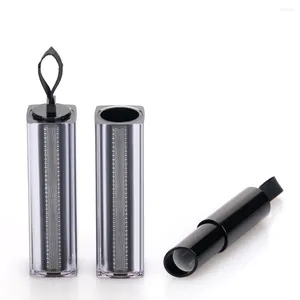 Storage Bottles Empty 11.1mm Black Ribbon Square Pull-out Type Lipstick Tube With Beveled End 24pcs