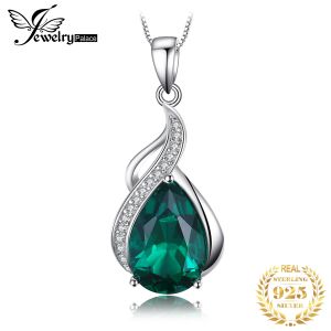 Necklaces Jewelrypalace 2.7ct Simulated Nano Emerald Sterling Sier Pendant Necklace for Woman No Chain Yellow Gold Rose Gold Plated