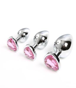 Yutong Anal Plug Crystal Jewelry Heart Butt Stimulator Dildo Rostfritt stål Buttplug Toys For Men Women Par Products2561678