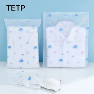 Сумки для хранения TETP 30PCS Матовая молния с печати домашней туристической футболки для платья брюки Организатор полотенец водонепроницаемый для малого бизнеса