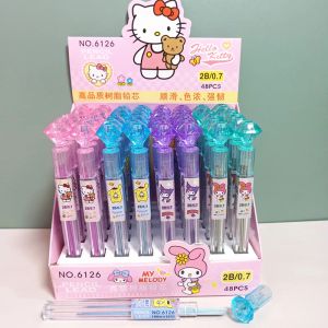 Kalemler 48pcs/Kutu Mekanik Kalem Yatmak Kawaii 0.5mm 2B Otomatik Kalem Kenefer Kahul Kırtasiye Okul Ofis Malzemeleri