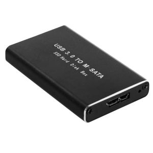 MINI SSD -hårddiskfodral USB3.0 till MSATA Adapter Hårddiskskydd Aluminiumlegering Extern HD SSD -hårddiskfodral Box