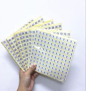 1980pcslot 13mm 060 round Numbers sticker garments and shoes classify package printed self adhesive sticker label 2093416