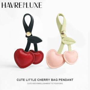 Bag Charm Accessories Handbag Pendant Cherry Creative Cherry Keychain Schoolbag Love Heart Leather Handbag Accessories 240327