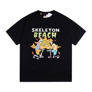 Bästa kvalitet skelett mode bomull t-shirt män high street par t skjortor överdimensionerade tee hip hop shirts herrkläder