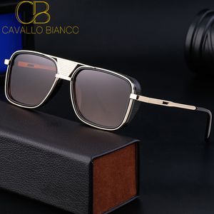 CB Square Steampunk Sonnenbrille für Männer, die Fliegerbrillenmarke Designer übergroß