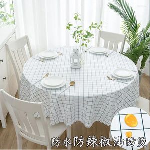 Table Cloth 50002 Household Waterproof And Oil Proof Grid Tablecloth Wash Free PVC Rectangular Dining Mat Square Coffee