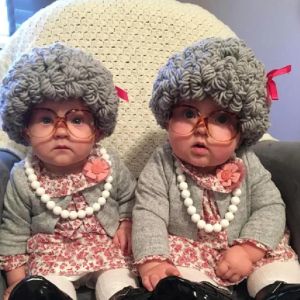 Photography Newborn Granny Grandpa Wig Photo Hat Props Studio Photography Creative Ideas Photography Cosplay PropsInfants