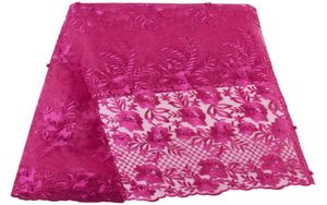 Fuchsia French Lace Fabric pärlstav afrikansk spetstyg högkvalitativt spetsbrodert tyg för nigerianska kvällskolklänningar8773763