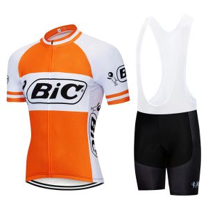 Uppsättningar BIC Cycling Team Bib Set MTB Jersey Cykelkläder snabb torr cykelkläder racing skjorta mäns korta maillot sommarcykeldräkt